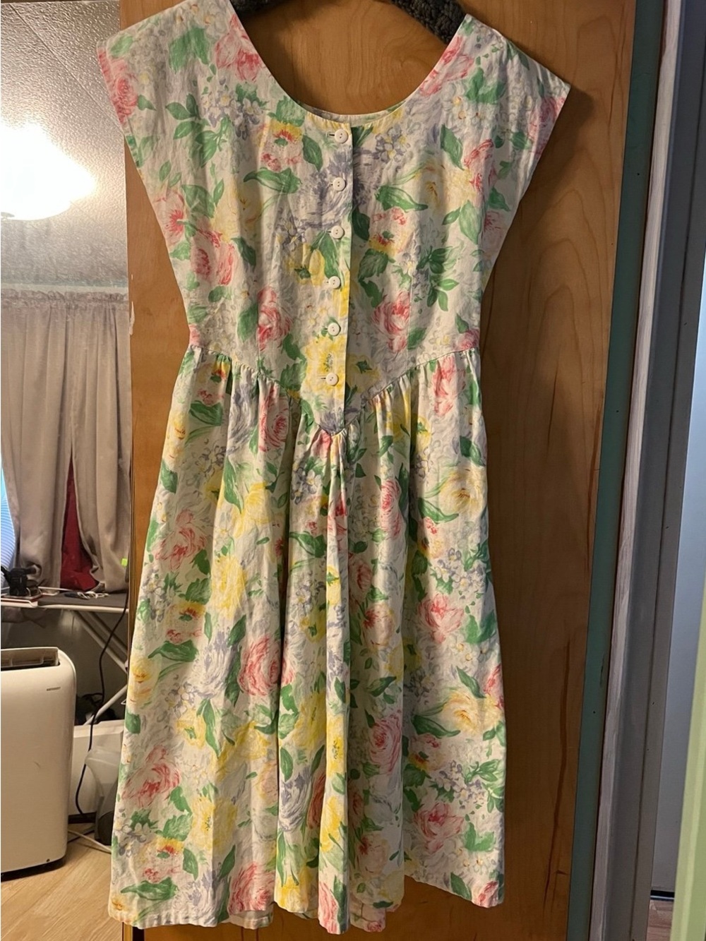 90’s Vintage handmade Women’s Floral Button-up Dress.